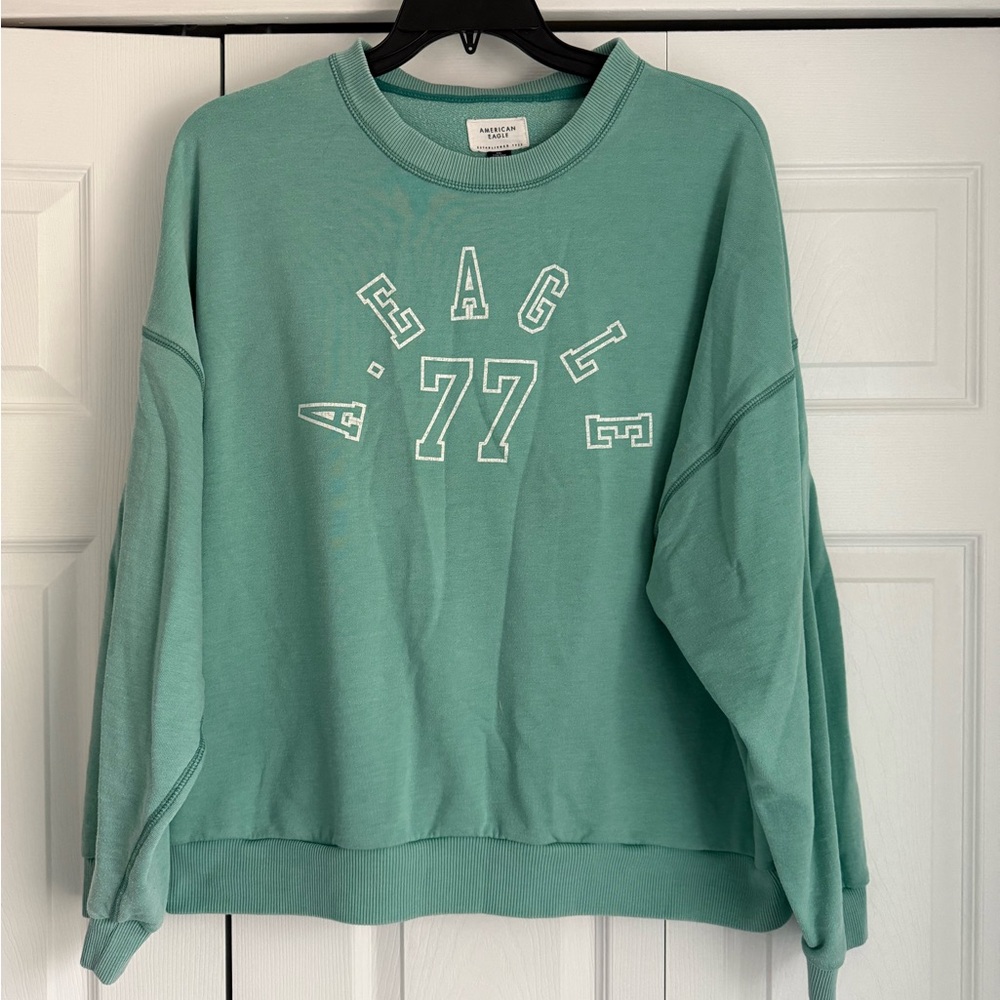 American Eagle Outfitters Teal Crewneck Sweatshirt